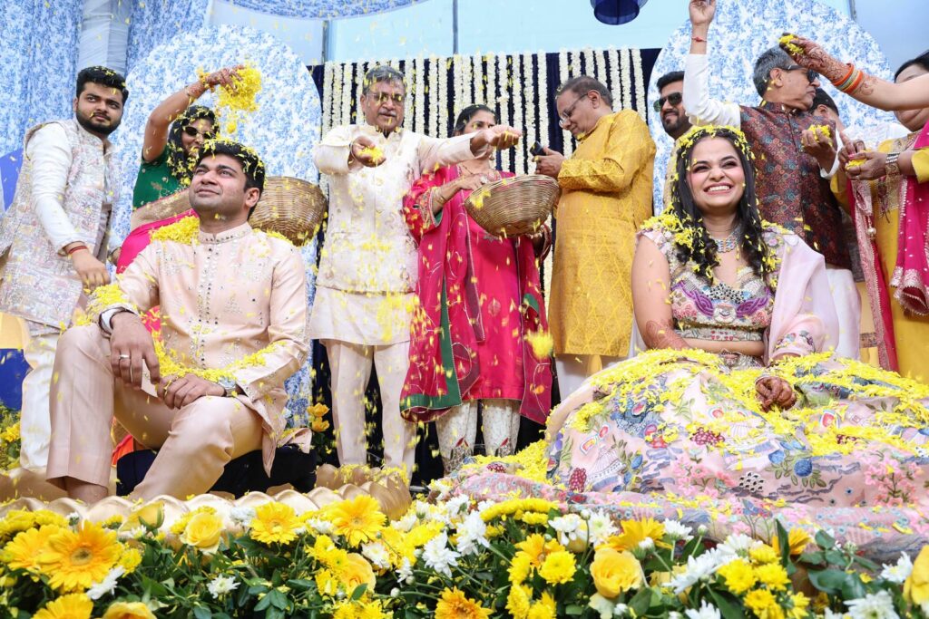 Ayush Nupur candid haldi moment Grand Hyatt Gurgaon