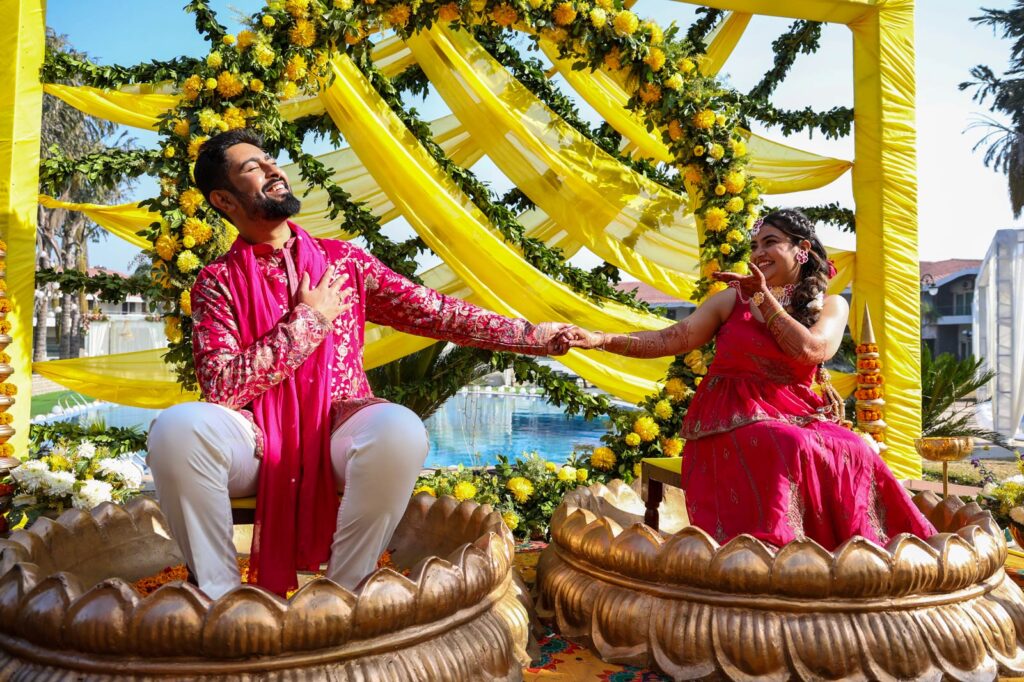 Couple portrait Hotel Rajhans Faridabad wedding