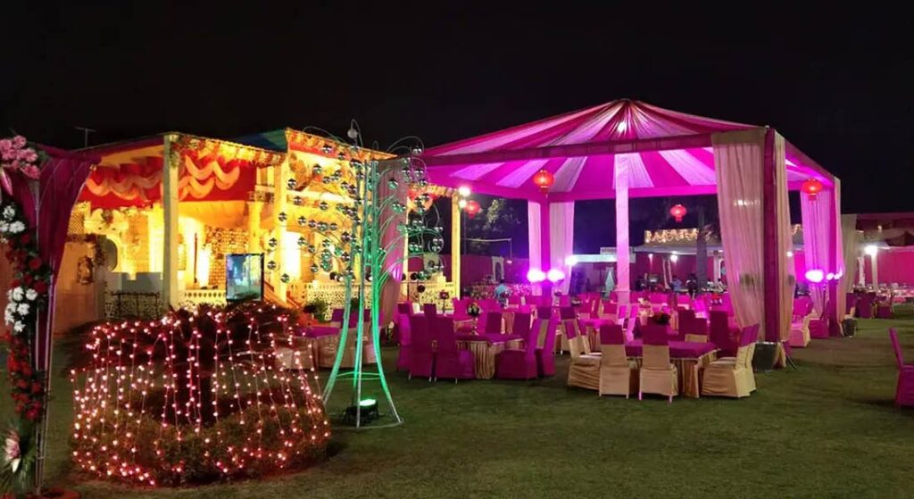 hotel rajhans faridabad wedding stage decor banquet hall