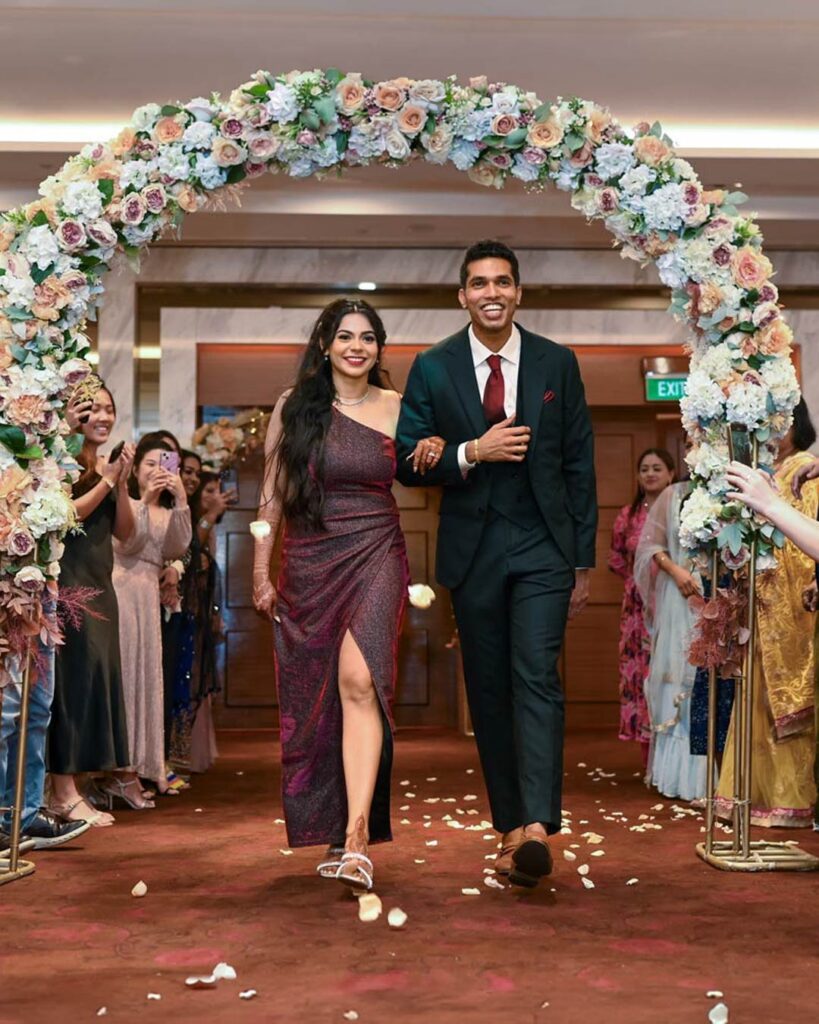 bride and groom at fort canning, singapore
