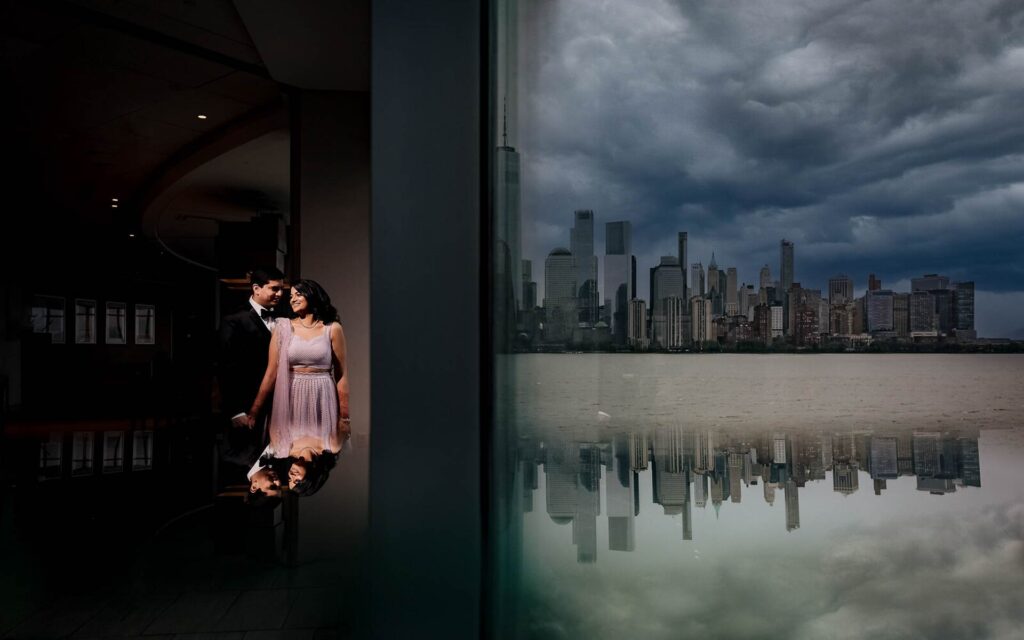 candid bride and groom