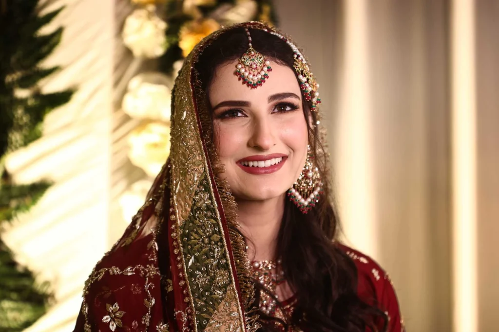 Close portrait of Anna before the nikah ceremony during her wedding in Noida