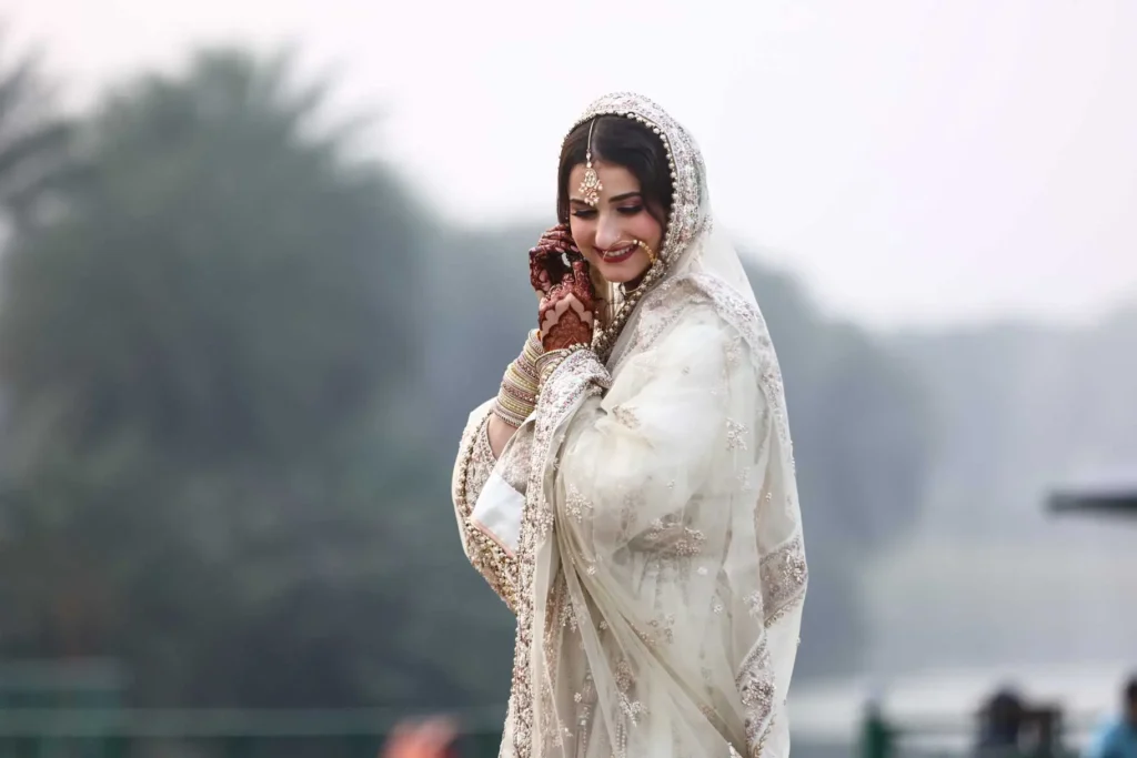 Portrait of Anna during her traditional Muslim wedding celebration in Noida