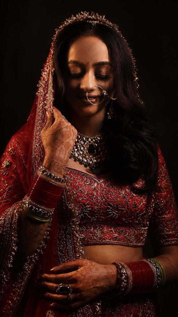 Bridal portrait during wedding at a venue in Aligarh