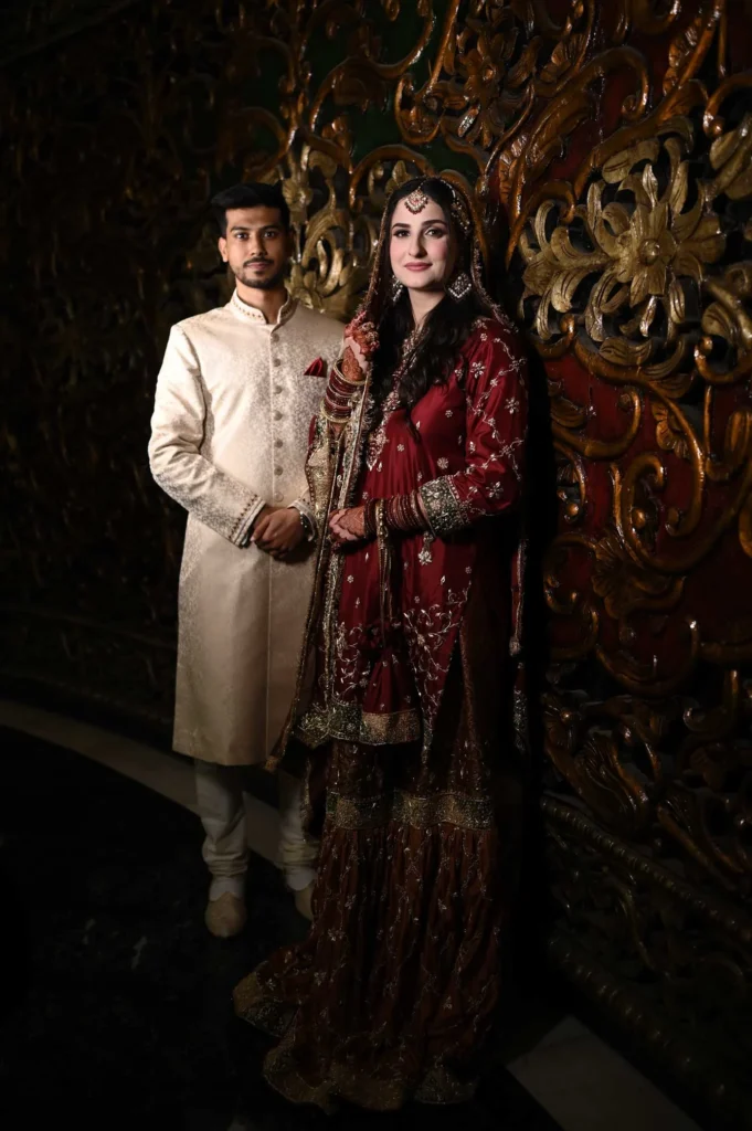 Cinematic portrait from Asim and Anna's intimate Muslim wedding
