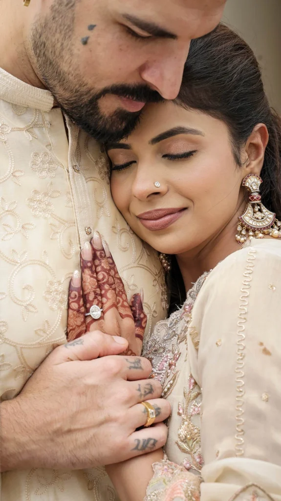 cinematic couple portrait during a wedding in Aligarh