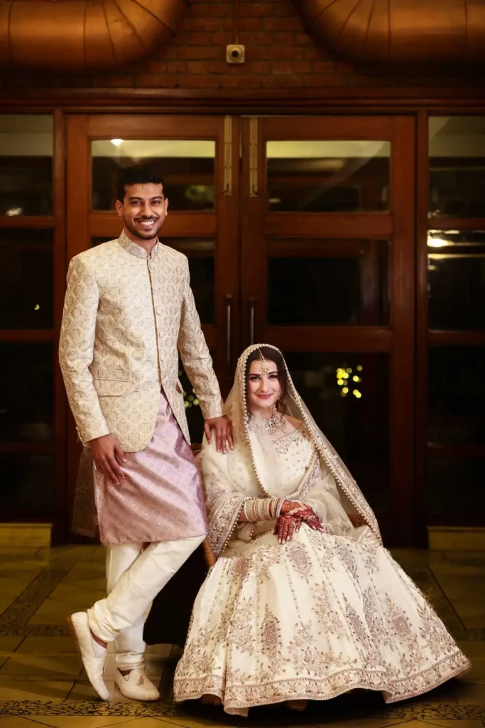 Warm candid portrait of Asim and Anna during their wedding celebration in Noida