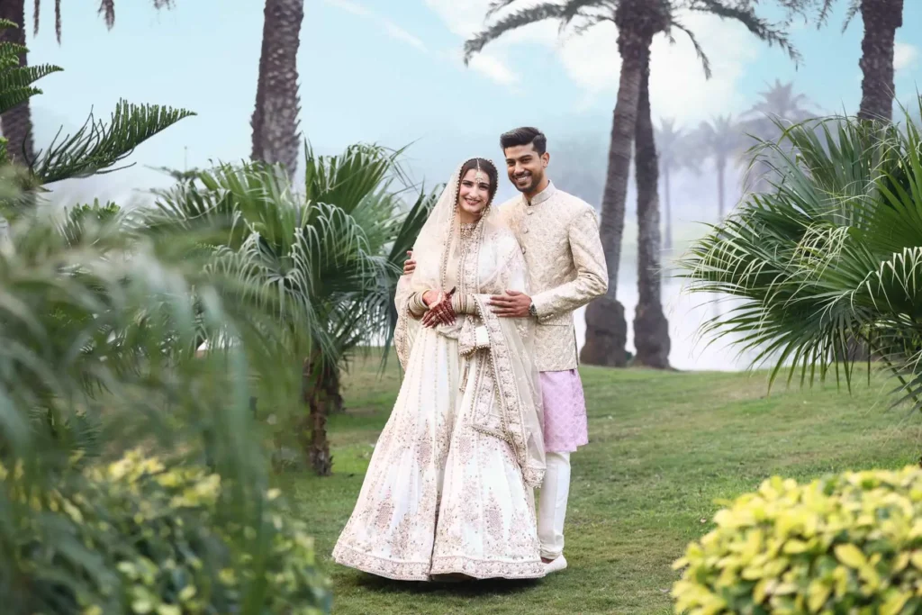 Portrait of Asim and Anna after the nikah ceremony in Noida