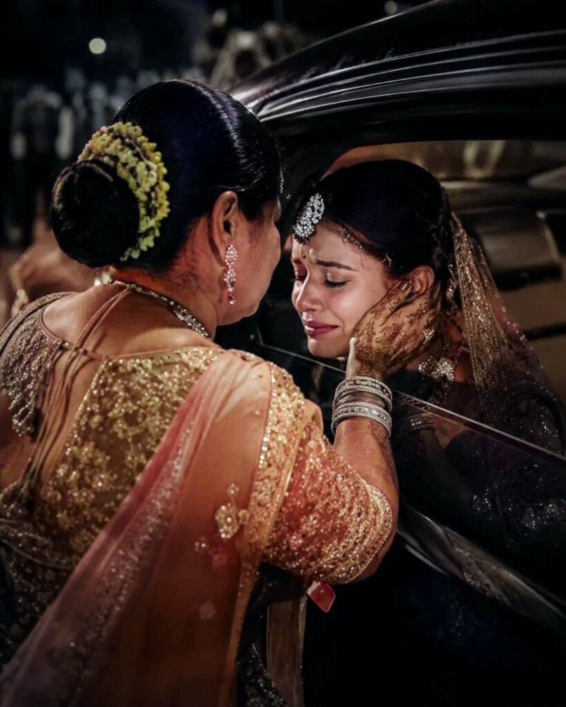 Bride and groom during a cinematic Muslim wedding celebration photographed in Aligarh