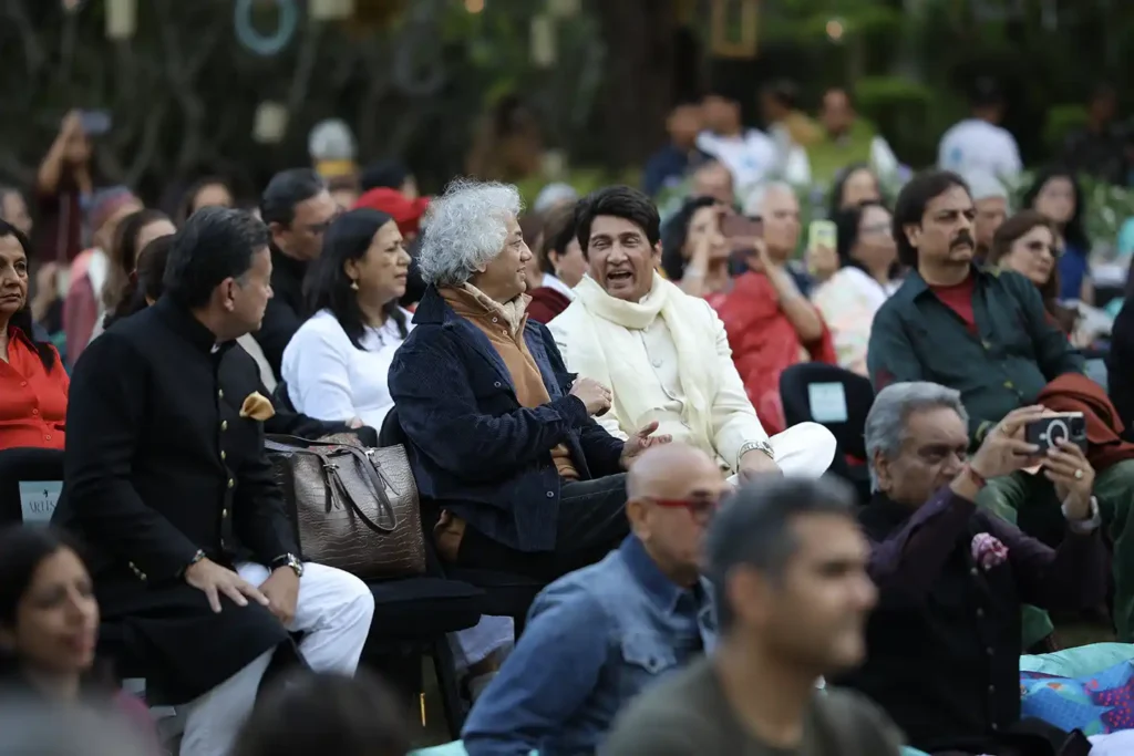 Audience members immersed in a live Indian classical music performance at Ragas by the River, photographed by Asad Ansari.