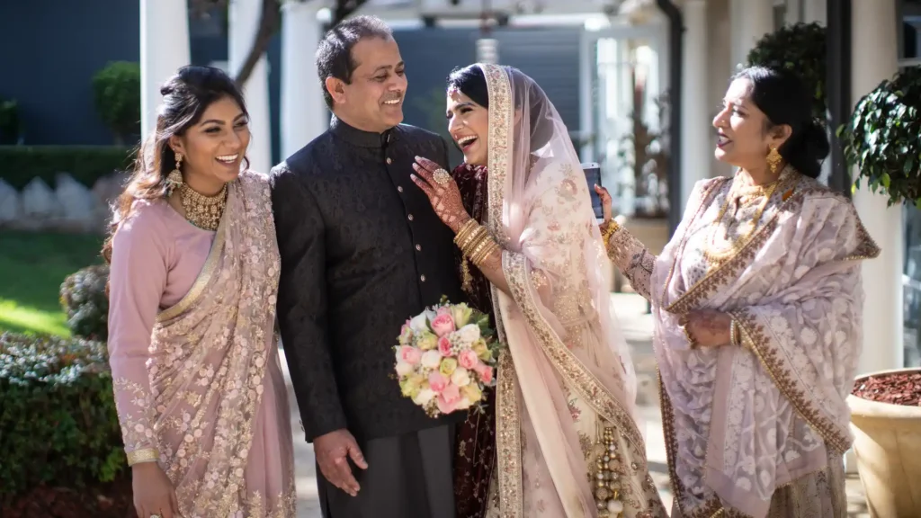 Rahmeena celebrating with her family during the wedding in Sydney.