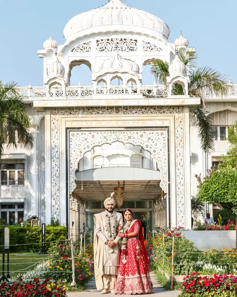 sikh couple after wedding ceremony at Gurudwara Pahari Wala GK 1, New Delhi