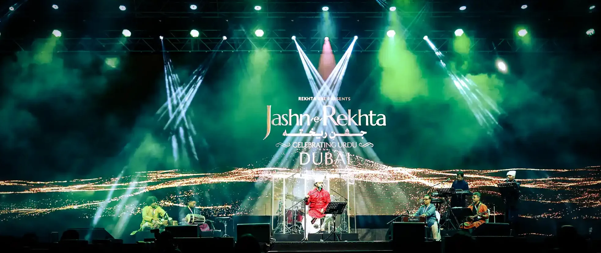Javed Ali performing live at Jashn-e-Rekhta Dubai during a live cultural performance photographed by Photosynthesis Photography Services.